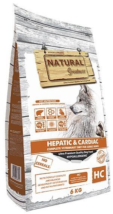 Papírenské zboží - Natural Greatness HEPATIC-CARDIAC veterinární dieta pro psy 6 kg