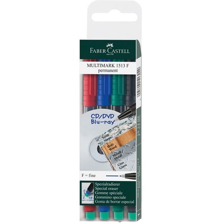 Papírenské zboží - Popisovač Multimark permanent F 4ks Faber Castell 151304