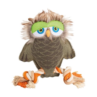 Papírenské zboží - Sova na laně, 28 cm, robustní hračka pro psy, HIPHOP DOG, tkaná látka