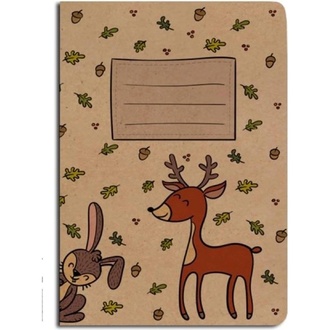 Papírenské zboží - Sešit linkovaný - A5 - kraft - Srnec