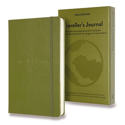 Papírenské zboží - Zápisník Moleskine Passion Travel Journal - tvrdé desky L, khaki
