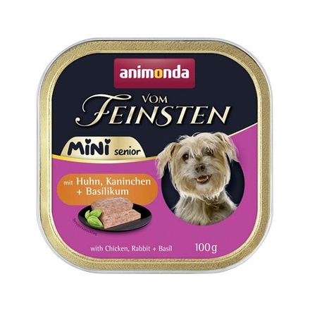 Papírenské zboží - ANIMONDA paštika Vom Feinsten MINI Senior - kuře, králík, bazalka pro psy 100 g