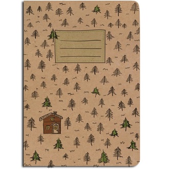 Papírenské zboží - Sešit linkovaný - A5 - kraft - Chata