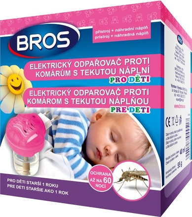 Papírenské zboží - Bros Elektrický odpařovač proti komarům s tekutou náplní pro děti 40 ml