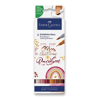 Papírenské zboží - Popisovač Faber-Castell Goldfaber Aqua Dual Marker Lettering Boho sada, 6 barev