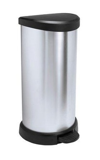 Papírenské zboží - Odpadkový koš, pedálový, plastový, 40 l, CURVER, černo/stříbrný