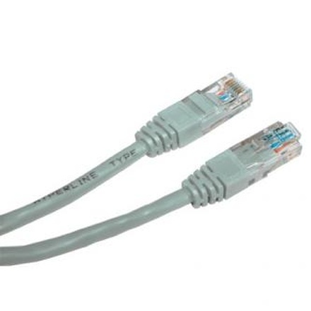 Papírenské zboží - UTP patchcord, Cat.5e, RJ45 M-15m, nestíněný, šedý, Logo, blistr