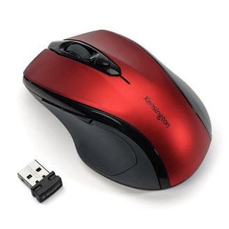Papírenské zboží - Myš "Pro Fit", červená, bezdrátová, optická, velikost střední, USB, KENSINGTON