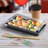 Papírenské zboží - Pojemnik sushi (PET) czarny 215 x 130 x 18 mm + przykrywka [200 zestawów]