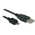 Papírenské zboží - USB kabel (2.0), USB A M - microUSB M, 1m, czarny, Logo