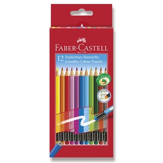 Papírenské zboží - Pastelky Faber-Castell s barevnou pryží 12 barev