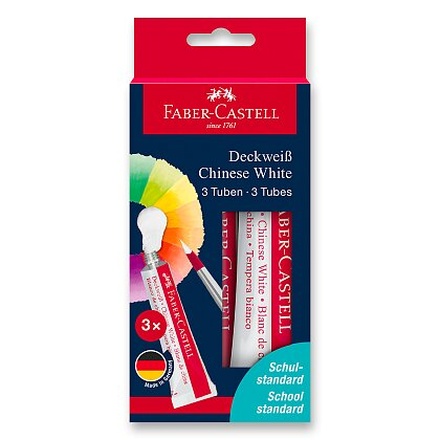 Papírenské zboží - Tempery Faber-Castell Connector Chinese White - bílá, 3 ks