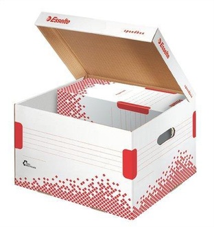 Papírenské zboží - Rychle-složitelný archivační kontejner s víkem Esselte Speedbox velikosti M, Bílá