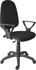 Papírenské zboží - Krzesło biurowe Megane, czarne, tapicerka materiałowa, czarny krzyż