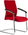 Papírenské zboží - Krzesło konferencyjne BOSTON/S, czerwone, chromowana rama, tapicerowane
