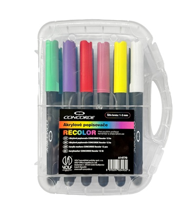 Papírenské zboží - Akrylové popisovače CONCORDE Recolor 12ks