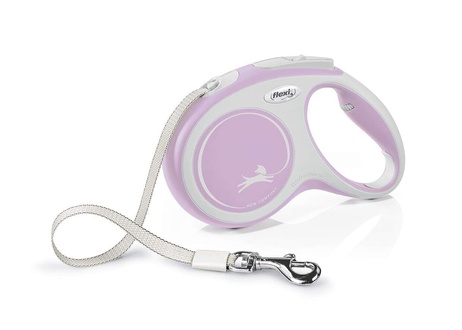Papírenské zboží - Flexi New Comfort S pásek 5 m, max. 15 kg, růžová