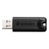 Papírenské zboží - Verbatim USB flash disk, USB 3.0 (3.2 Gen 1), 64GB, PinStripe, Store N Go, czarny, 49318, USB A, z wysuwanym złączem