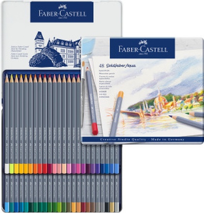 Papírenské zboží - Akvarelová Pastelka Goldfaber Aqua, plechová krabička 48ks Faber Castell 114648