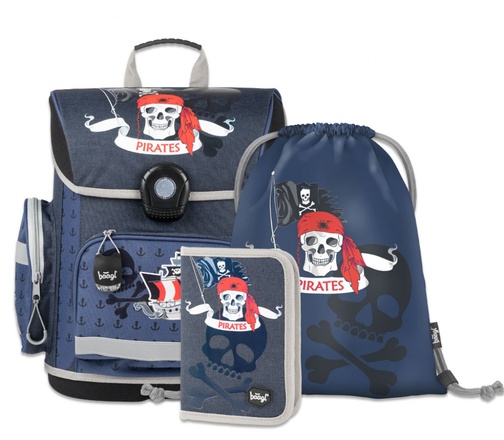 Papírenské zboží - BAAGL SET 3 Piráti: aktovka, penál, sáček
