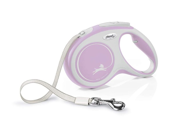 Papírenské zboží - Flexi New Comfort S pásek 5 m, max. 15 kg, růžová