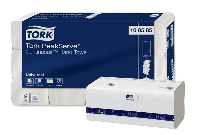 Papírenské zboží - Papírové návazující ručníky Tork 100585 PeakServe H5 1vr bílé 12×410 ks (4 920 ks)