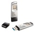 Papírenské zboží - Apacer USB flash disk, USB 3.0 (3.2 Gen 1), 32GB, AH651, srebrny, AP32GAH651S-1, czytnik linii papilarnych