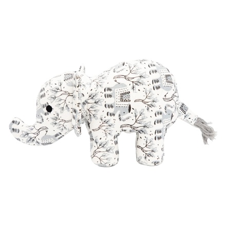 Papírenské zboží - Slon, 23 cm, látková robustní hračka pro psy, HIPHOP DOG, bílá s potiskem