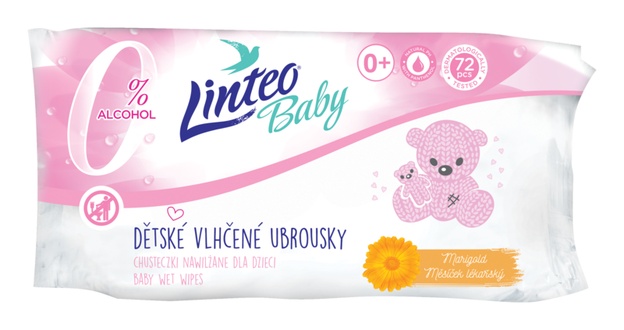 Papírenské zboží - Linteo Baby Měsíček lékařský vlhčené ubrousky pro děti 72 kusů