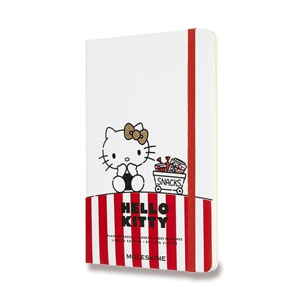 Papírenské zboží - Zápisník Moleskine Hello Kitty - tvrdé desky L, čistý, bílý