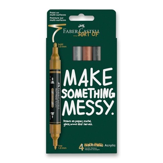 Papírenské zboží - Akrylový popisovač Faber-Castell Multimark Metallic - 4 ks