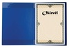 Papírenské zboží - Okładka na certyfikaty plusz, A4, VICTORIA, niebieska