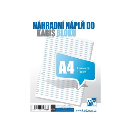 Papírenské zboží - Náhradní náplň do KARIS A4 100 listů, linka