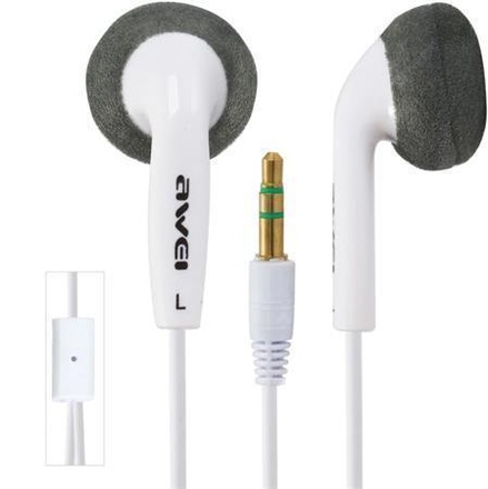 Papírenské zboží - Sluchátka "ES-10", bílá, AWEI