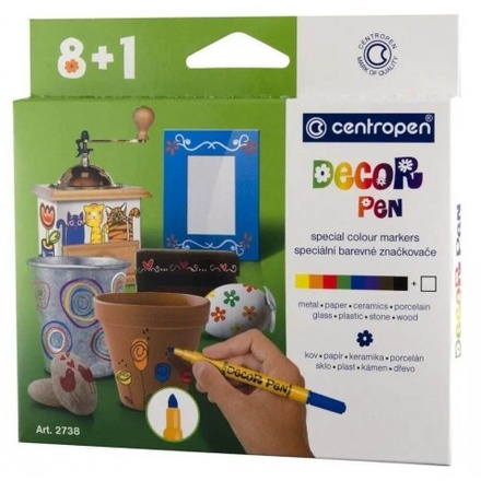 Papírenské zboží - Popisovače sada Decorpen Centropen 2738/8ks