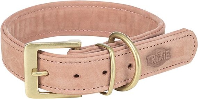 Papírenské zboží - Obojek PURE kožený, růžováM-L: 39-46 cm/ 35 mm