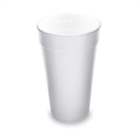 Papírenské zboží - Termo-kelímek bílý z pěnového PS 0,3 l (průměr 80 mm) [20 ks] - polystyrénový