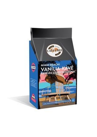 Papírenské zboží - Káva "Miami vanilka" se skořicí a muškátovým ořechem, pražená, zrnková, 125 g, CAFE FREI