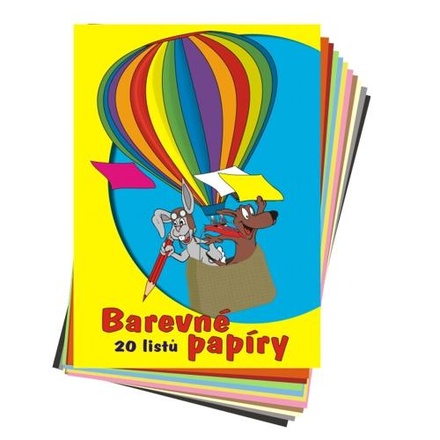 Papírenské zboží - Složky barevných papírů A4 - 20listů/složka
