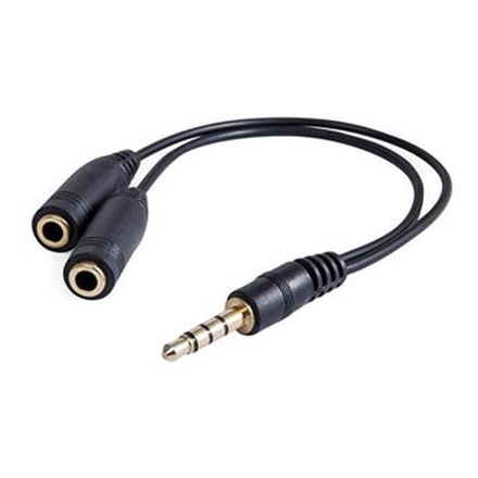 Papírenské zboží - Audio Redukce, Jack, Jack (3,5 mm) M (4-pólový)-Jack (3,5mm) 2x F, 0.2, stereo, černá, Lo