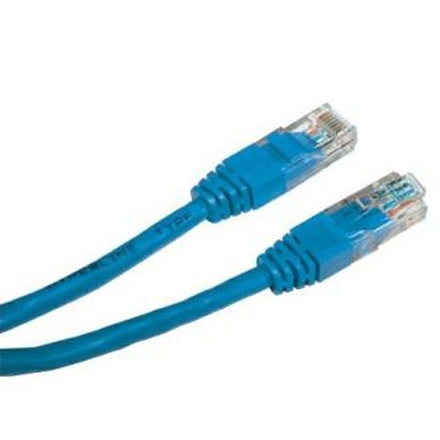 Papírenské zboží - UTP patchcord, Cat.5e, RJ45 M-0.5m, nestíněný, modrý, economy