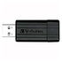 Papírenské zboží - Verbatim USB flash disk, USB 2.0, 64GB, PinStripe, Store N Go, czarny, 49065, USB A, z wysuwanym złączem