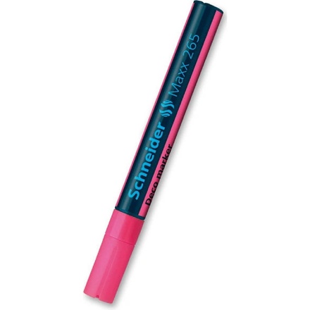Papírenské zboží - Křídový popisovač "Maxx 265", růžová, 2-3mm, tekutý, SCHNEIDER