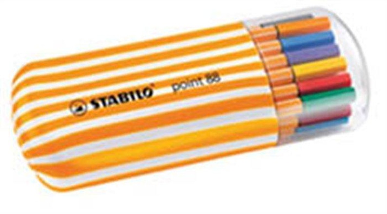 Papírenské zboží - Liner  "Point 88 Twister Zebrui", 20 barev, 0,4mm, v oválném plastovém obalu, STABILO