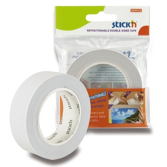 Papírenské zboží - Oboustranná lepicí páska Hopax Stick’n Re-Stick Tape 25 mm x 12 m