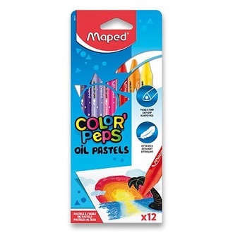 Papírenské zboží - Olejové pastely Maped Color’Peps Oil Pastels, 12 barev