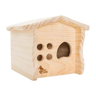 Papírenské zboží - PetBuddy chaloupka přírodní, 20 x 18.5 x 16.5 cm, borové dřevo