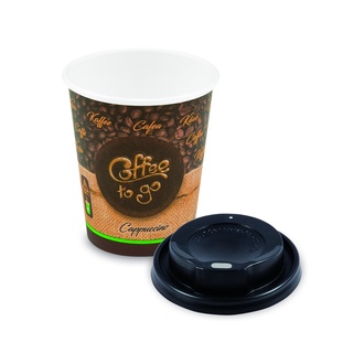 Papírenské zboží - Papírový kelímek "Coffee to go" 280 ml, M + víčko (průměr 80 mm) [10 ks]