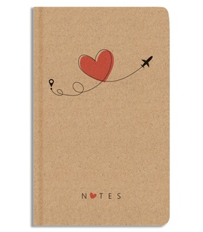 Papírenské zboží - Notes tečkovaný - A5 - kraft - Letadlo
