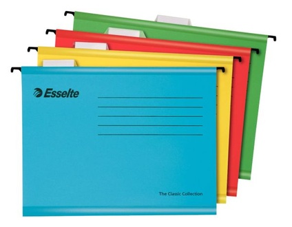 Papírenské zboží - Zesílené závěsné desky "Classic", A4, recyklovaný karton, ESSELTE